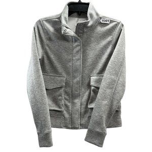 stylus Women Light Heather gray long sleeve sweater 2 pockets Zipper Size XS